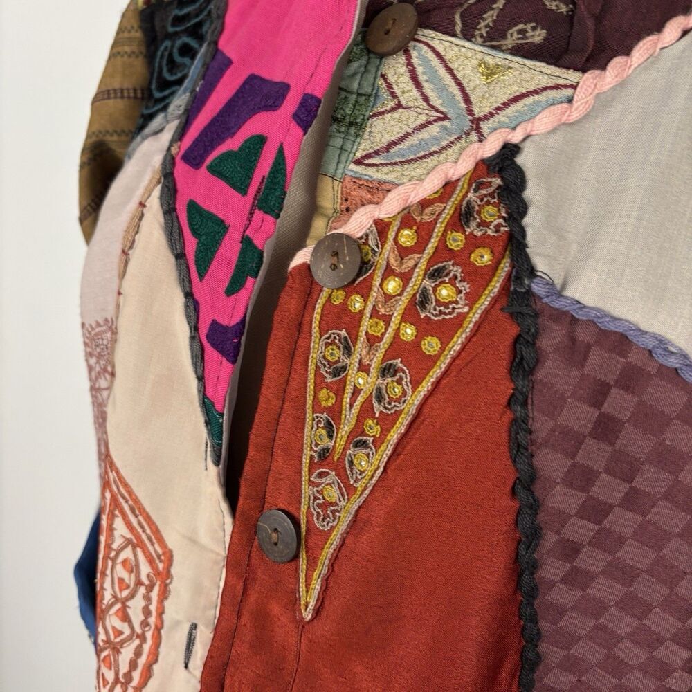 Vintage Sacred Threads Boho Patchwork Embroidered… - image 5